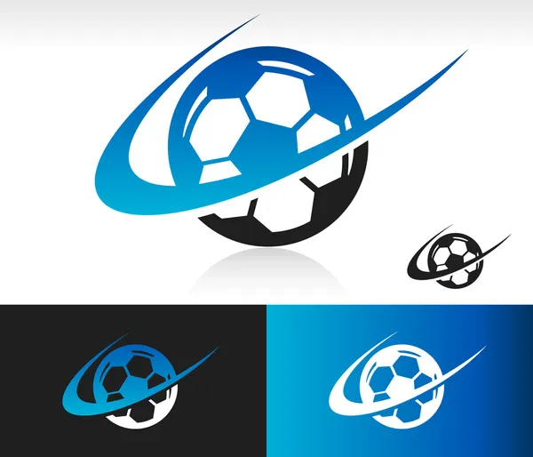 Voetbal bal pictogram swoosh — Stockvector