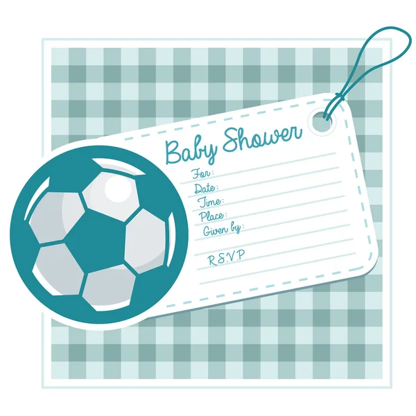 Calcio Baby Shower Invito Card — Vettoriale Stock