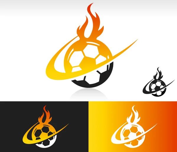 Fuego Swoosh icono de fútbol — Archivo Imágenes Vectoriales