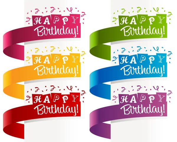 Feliz cumpleaños Banners — Vector de stock