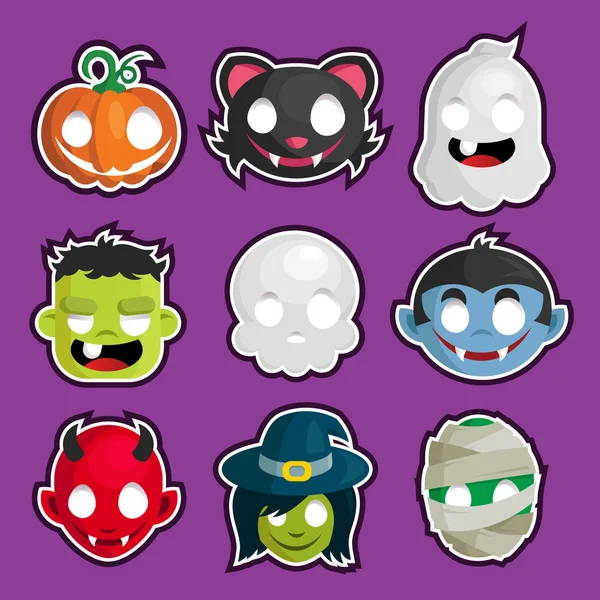 Stickers tête d'Halloween — Image vectorielle