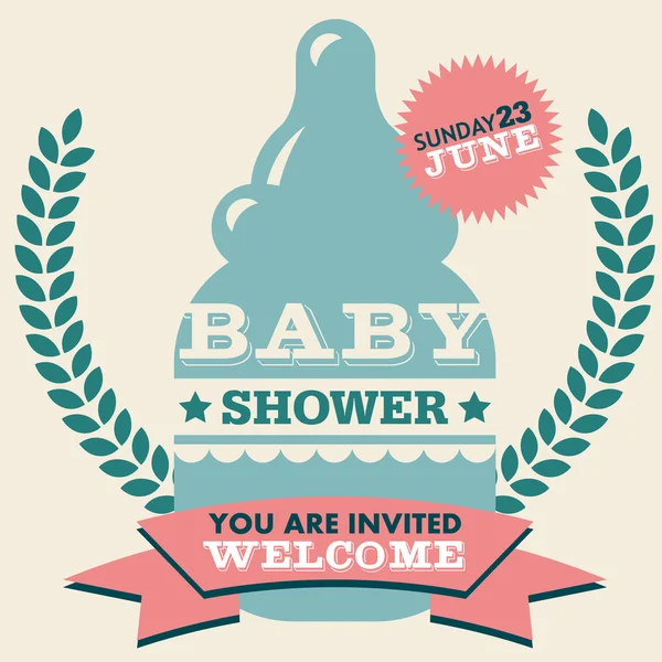 Κάρτα πρόσκληση ντους μωρό — Διανυσματικό Αρχείο