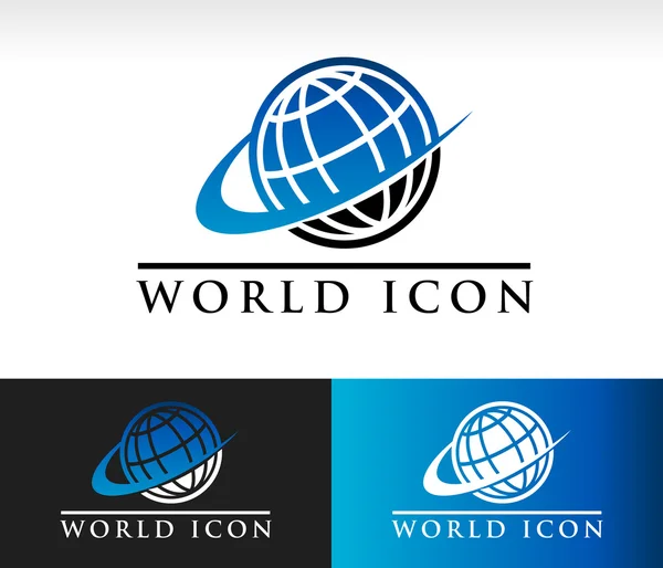 Swoosh World Icono — Vector de stock