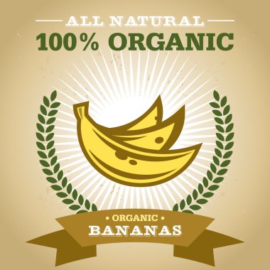 organik meyve muz simgesi olan poster tasarımı