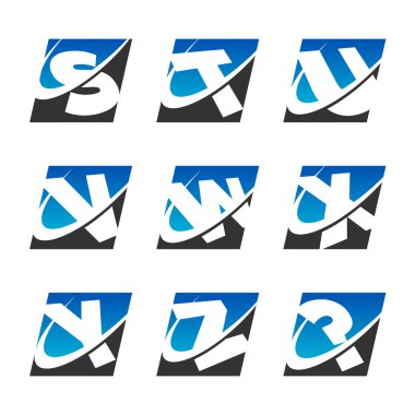 Spor alfabe Icons set 3 swoosh