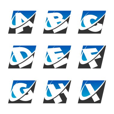 Spor alfabe Icons set 1 swoosh