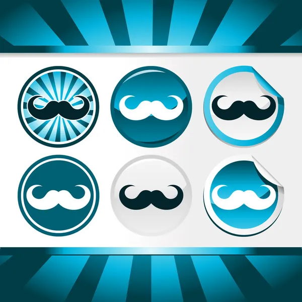 Movember mustasch medvetenhet knappar — Stock vektor