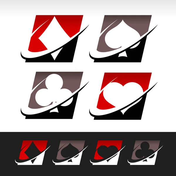 Icônes de poker Swoosh — Image vectorielle