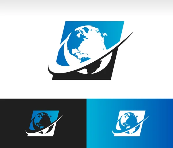 Swoosh Planet Earth Icon — Stock Vector