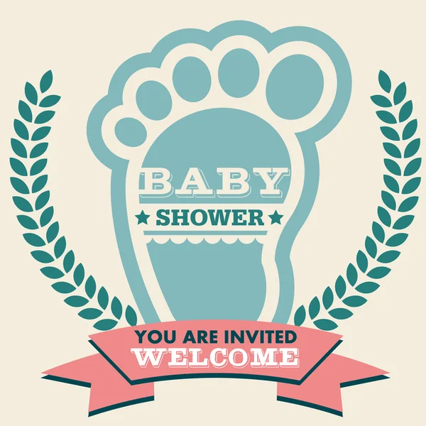 Tarjeta de invitación baby shower — Vector de stock