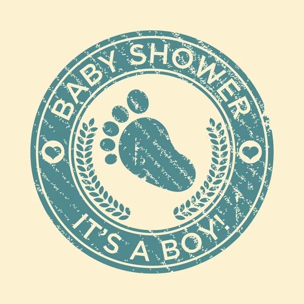 Baby Shower Feet Rubber Stamp — Stock Vector