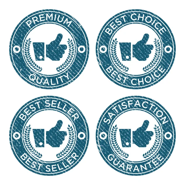 Icone di francobolli di gomma a mano Grunge — Vettoriale Stock