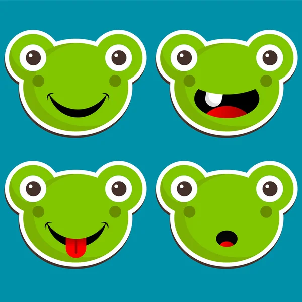 Pegatinas rana linda — Vector de stock