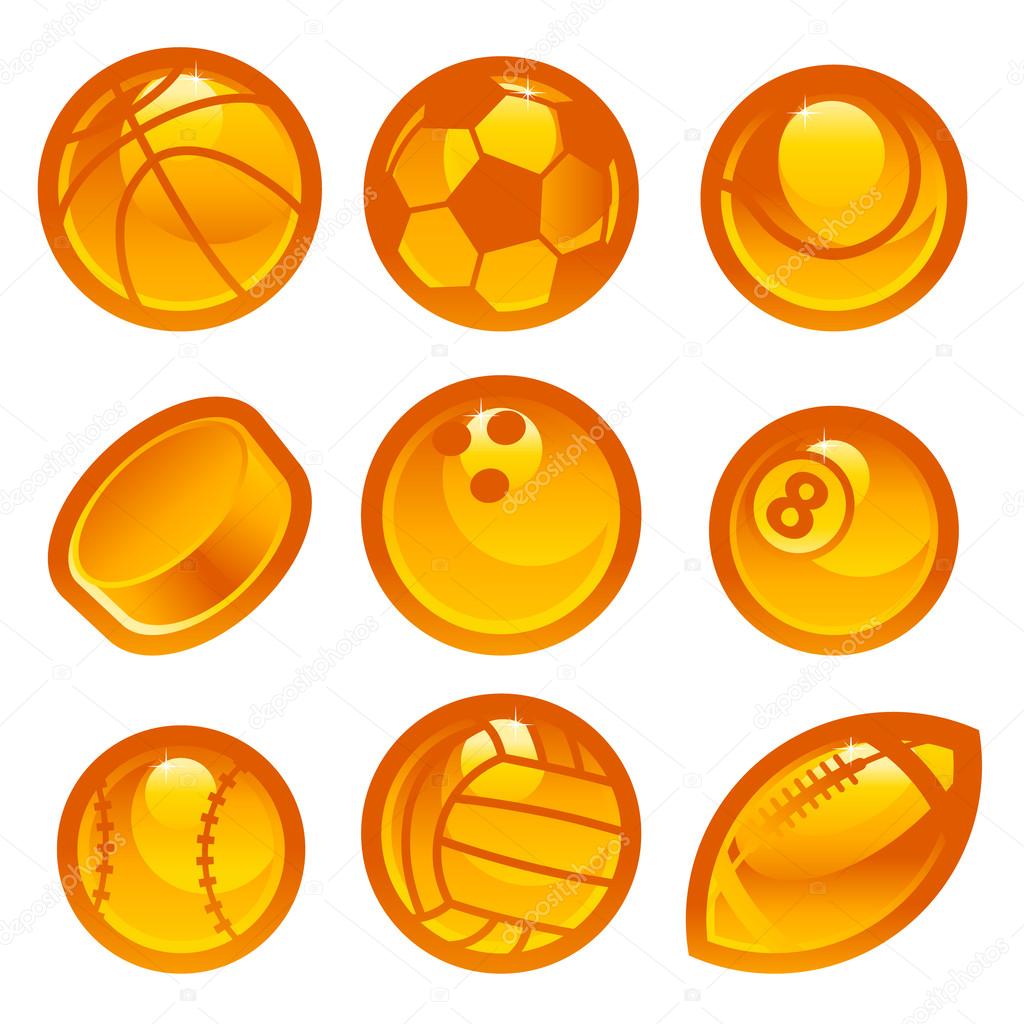 Gold Sport Ball Icons