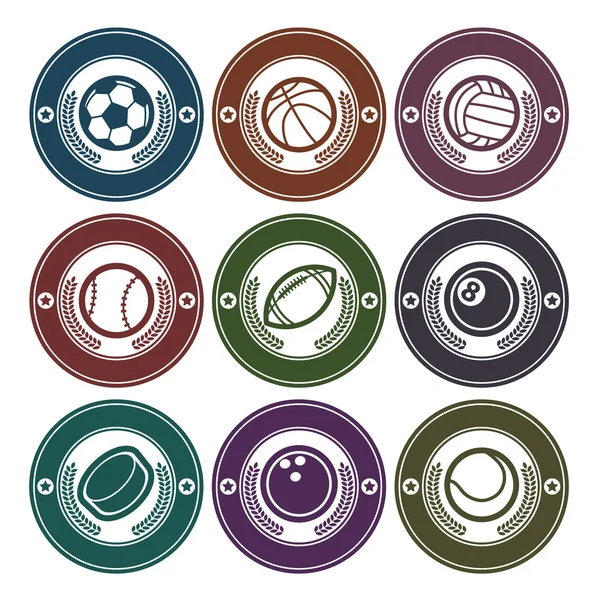 Sport Balls Emblems — Stock Vector