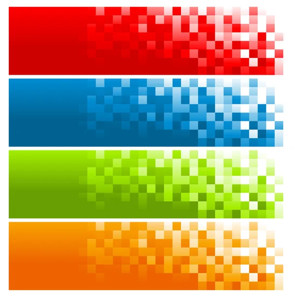 Färgglada pixel banners — Stock vektor