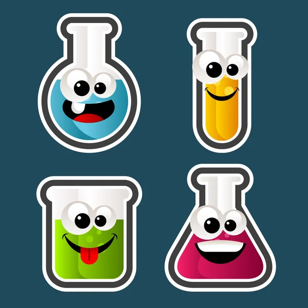 Test Tube Cartoons — Stock Vector