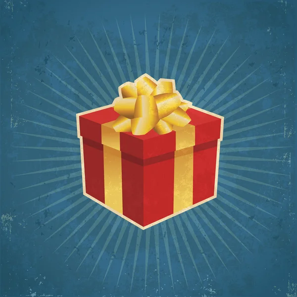Boîte cadeau rétro — Image vectorielle