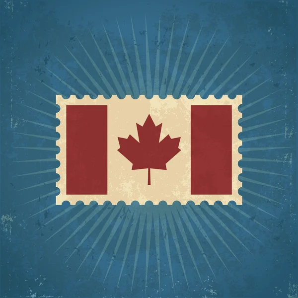 Timbre-poste du drapeau canadien rétro — Image vectorielle