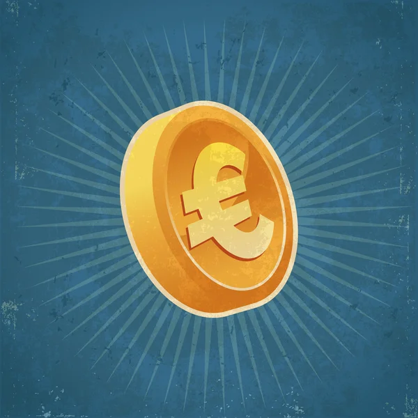 Monnaie Rétro Or Euro — Image vectorielle