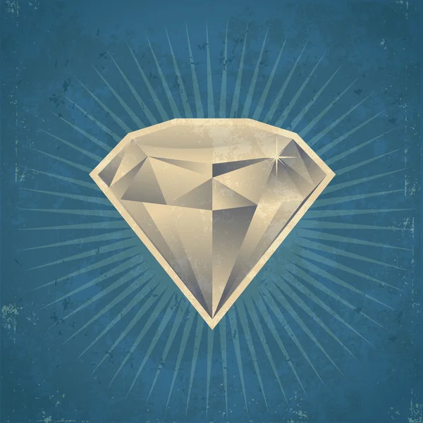 Ilustração Retro Diamante — Vetor de Stock