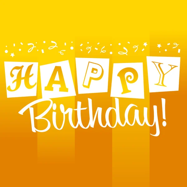 Kartkę z życzeniami urodzinowymi żółty — Wektor stockowy