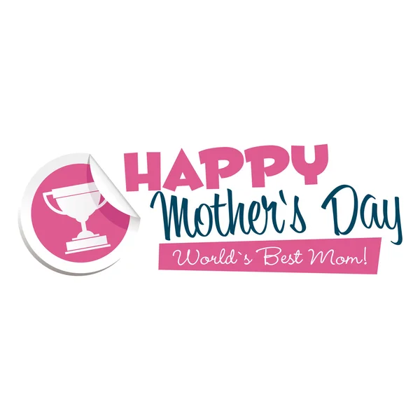 Happy Mothers Day Emblem — Stock Vector