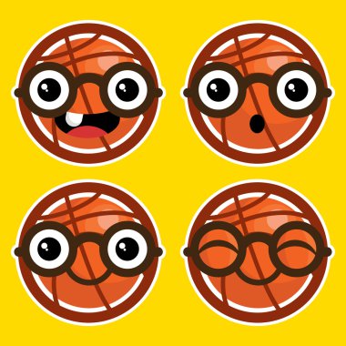 karikatür basket gözlük ile