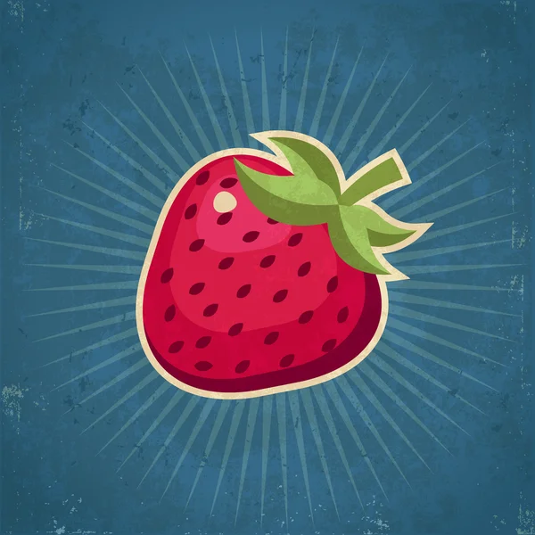Retro Strawberry Illustration — Stock vektor