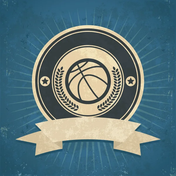 Emblema de baloncesto retro — Vector de stock