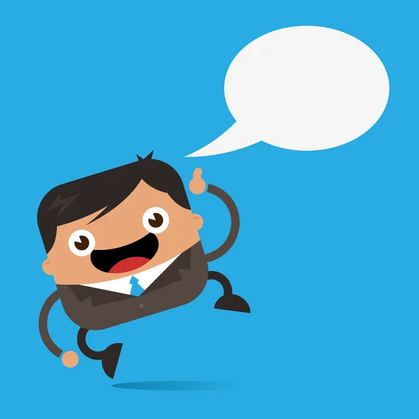 Happy Business Man with Speech Bubble — Stock Vector