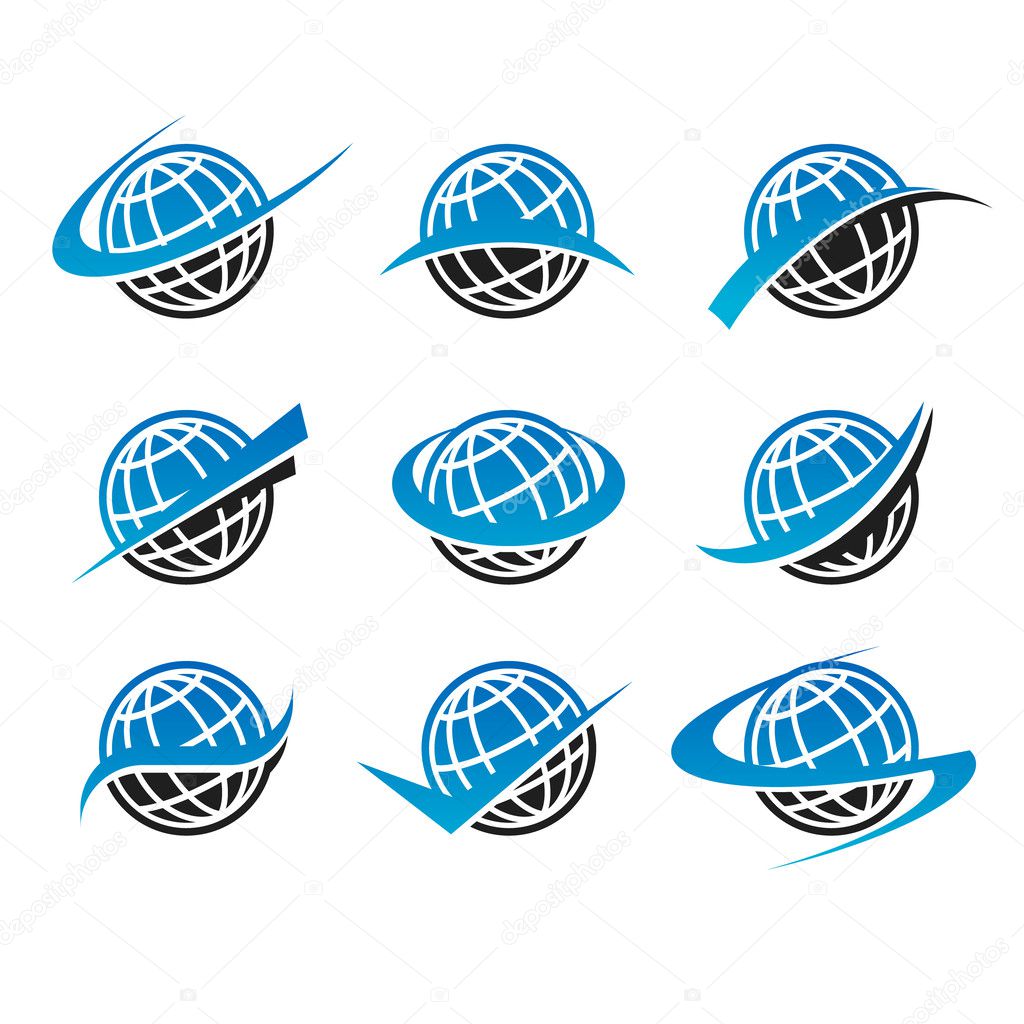 Swoosh Globe World Icons