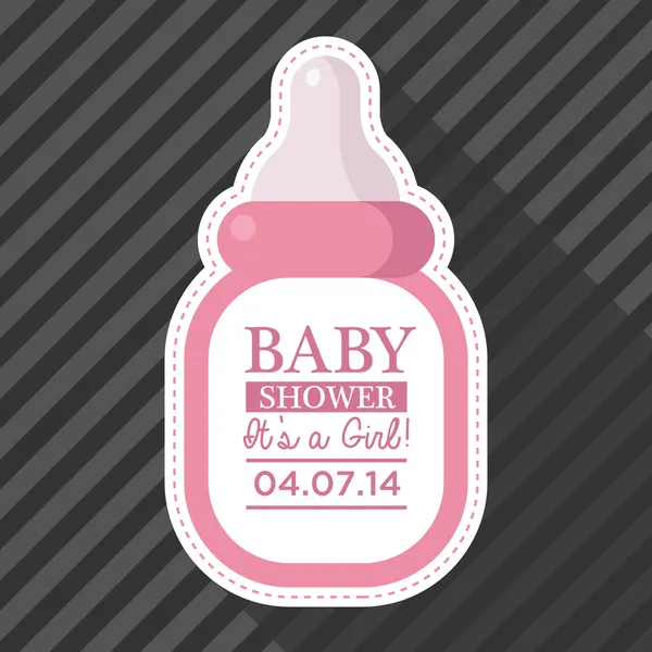 Pink baby fles kaart — Stockvector