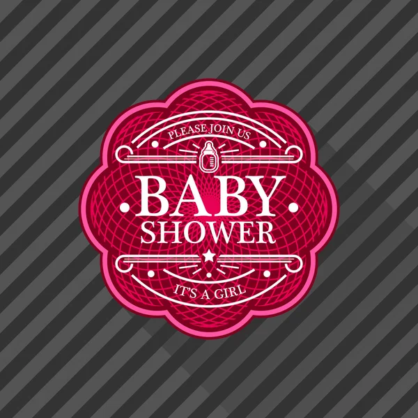 Emblema de la ducha del bebé — Vector de stock