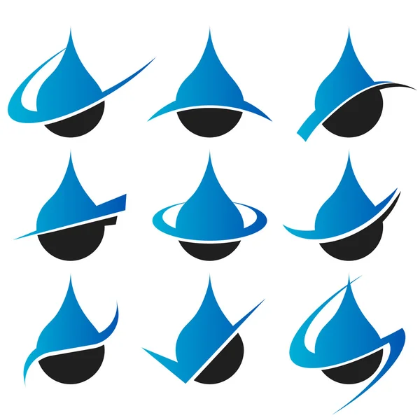 Raindrop Icons — Stock Vector