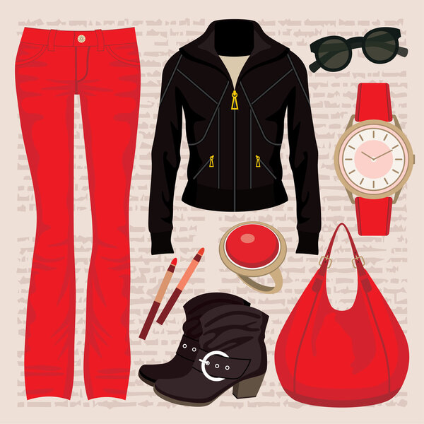 Модный набор с джинсами и пиджаком
