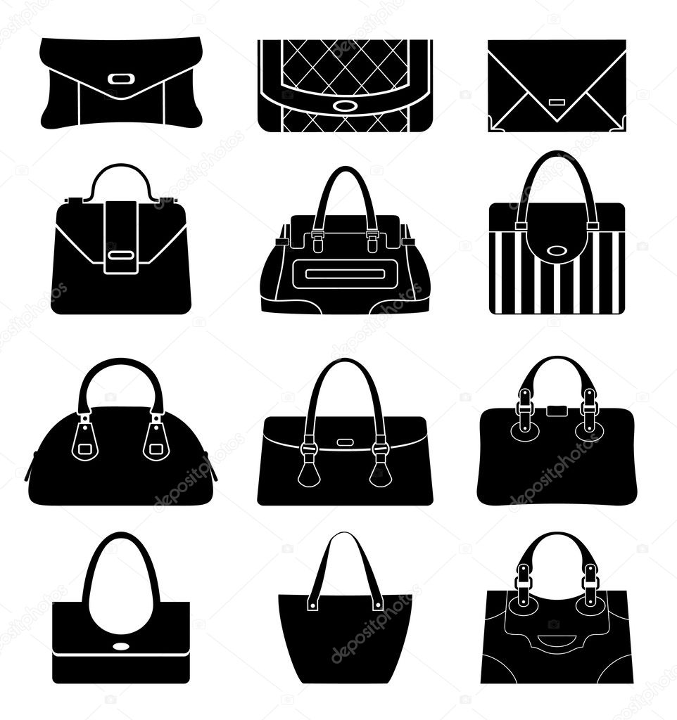Black icons female bags