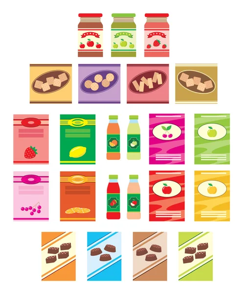 Set of packings of products — Stock Vector