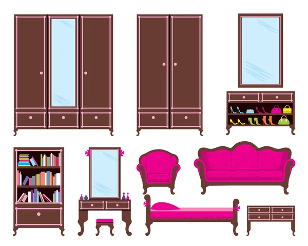 Conjunto de muebles — Vector de stock