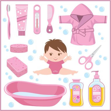 Çocuk şeyler için banyo seti