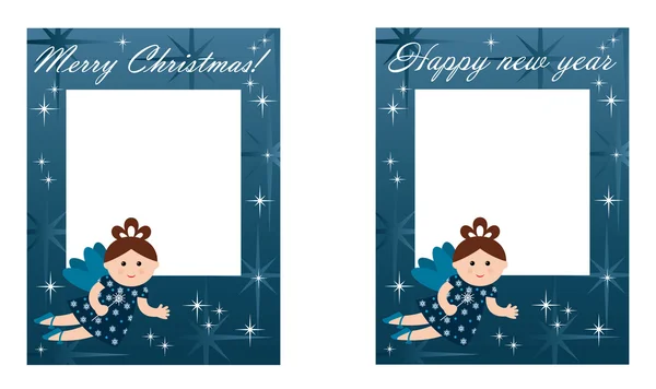 Новогодняя и рождественская открытка — стоковый вектор