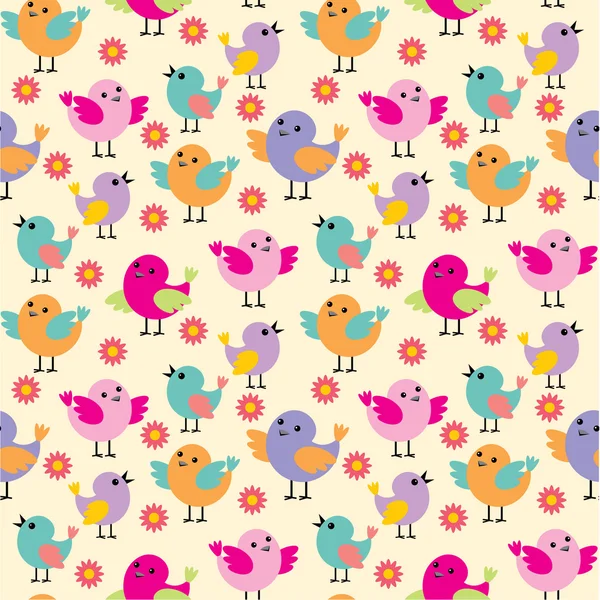 Seamless birds pattern — Stock Vector