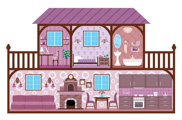 House in a cut — Stock Vector