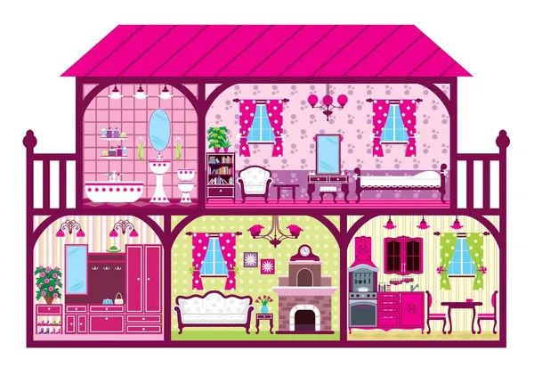 House for the girl in a cut — Stock Vector