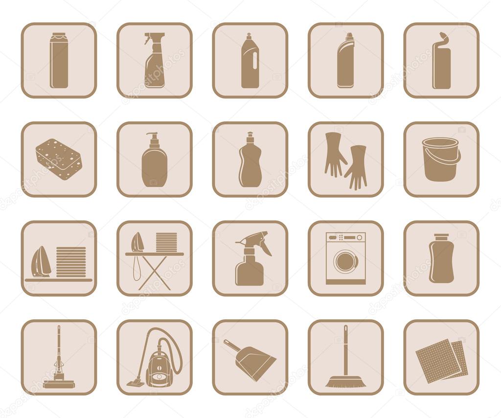 Set of icon cleaning