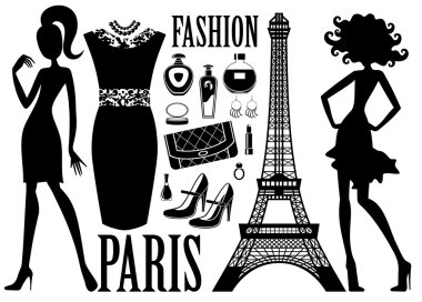 moda bir kadın siluetleri ile ayarla