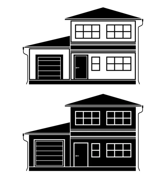 Dos iconos de cabañas — Vector de stock