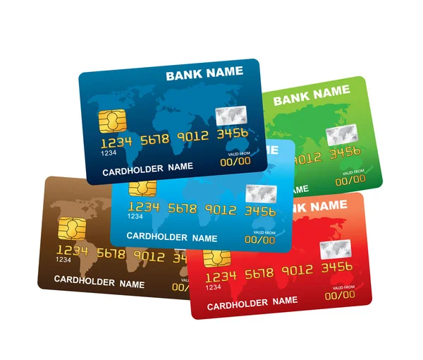 Illustration vectorielle d'une carte de crédit plastique . — Image vectorielle
