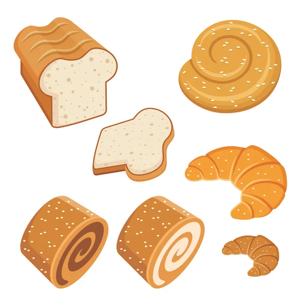 套的饼和面包. — 图库矢量图片