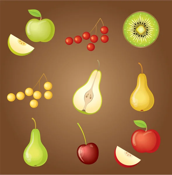 Ensemble de fruits . — Image vectorielle